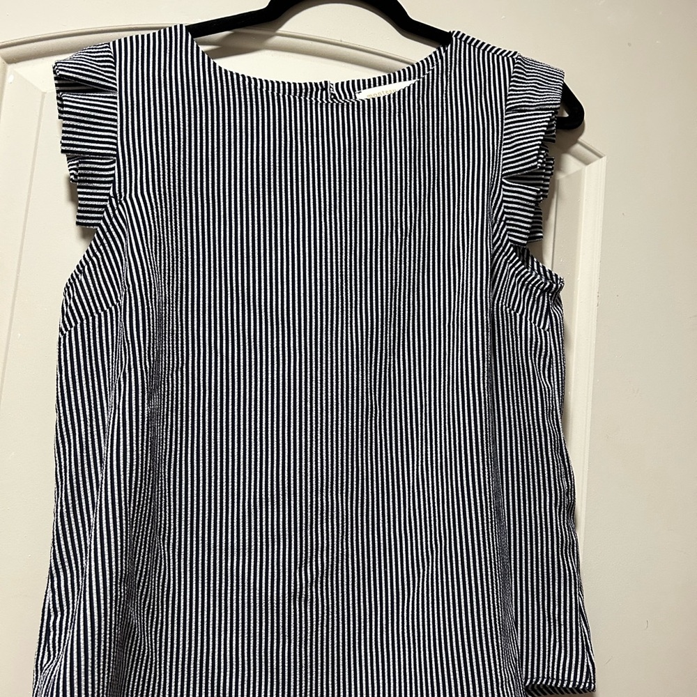 Elegant Black and White Striped Blouse